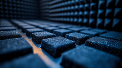 &ldquo;Dark Blue Soundproofing Panels Close Up Texture&rdquo;