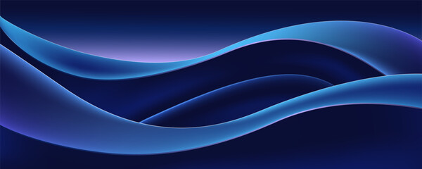 Fototapeta premium Modern blue gradient wave background design vector