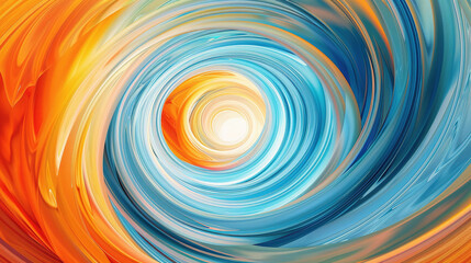 Obraz premium abstract bright and colorful circular design with orange and blue color