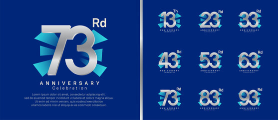 anniversary logo set. vector design silver color can be use for celebration moment