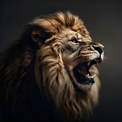 Portrait of a lion, lion head portrait, lion head close up