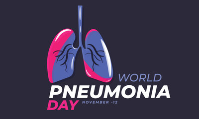 World Pneumonia day. background, banner, card, poster, template. Vector illustration.