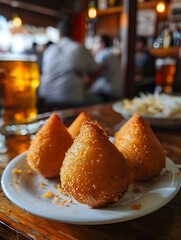 Brazilian food, coxinha and beer
