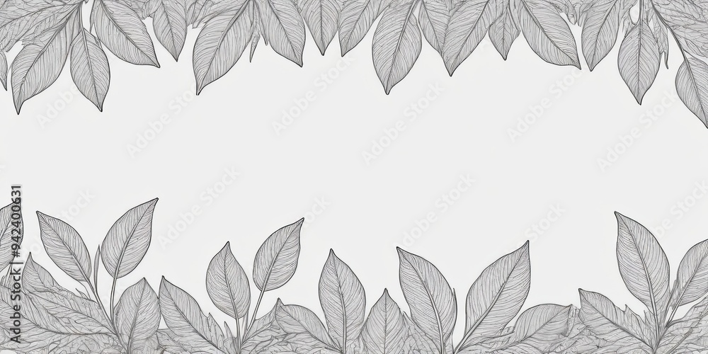 Poster a leafy border with a few leaves in the middle