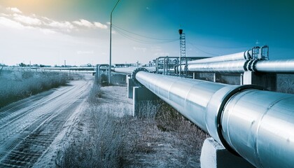 Naklejka premium 석유 및 가스운송 파이프라인