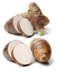 Taro on a white background