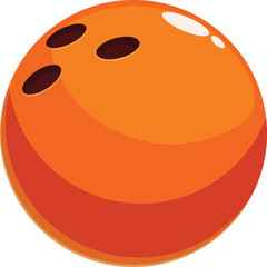 Classic orange bowling ball with three finger holes, ready to be thrown down the lane