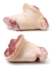 raw pork (leg) isolated on white background