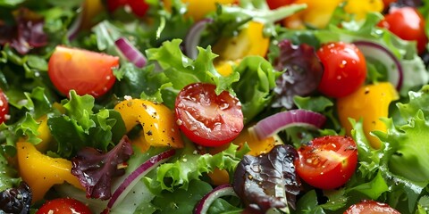 Salad with vegetables, Salad with tomatoes, vegetables on a plate