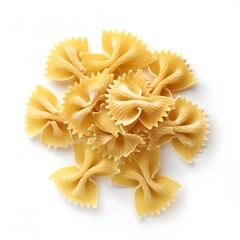 Italian pasta tagliatelle on white background 