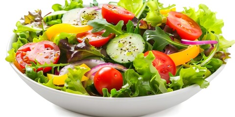 Salad with tomatoes, vegetables on a plate