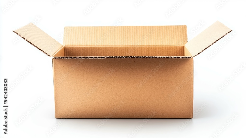 Poster a cardboard box is open and empty