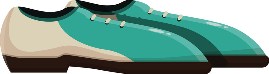 Pair of classic bowling shoes with their distinctive design and colors, ready for a fun day at the bowling alley