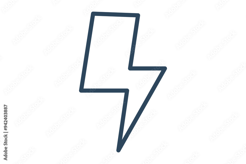 Poster lightning bolt icon. line icon style. icon related to efficiency. productivity elements vector illus
