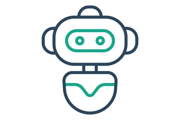 Robot icon. line icon style. icon related to artificial intelligence. technology elements vector illustration