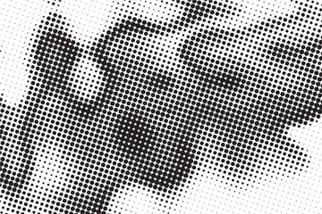 Black and white halftone pattern with background template