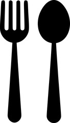 Spoon and fork silhouette, minimalist and simple