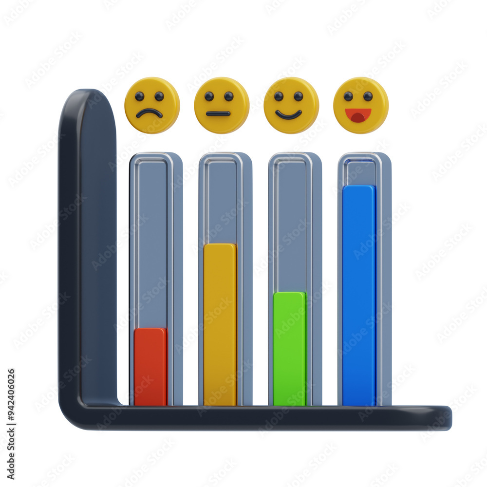 Aufkleber 3d visualize user responses with comprehensive input charts. 3d icon