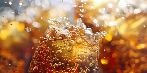 Soda drops on the glass
