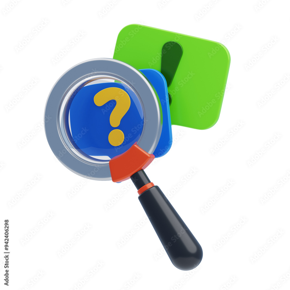 Poster 3d query handling process. 3d icon