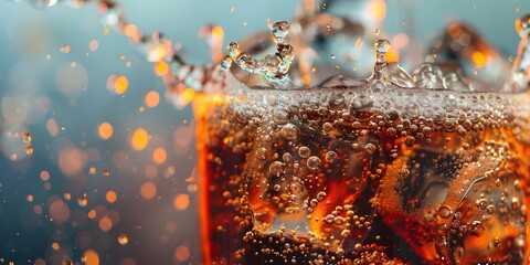 Soda drops on the glass