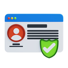 3D Strengthen Security with Account Protection. 3D Icon