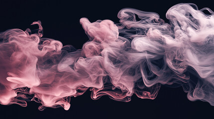 Fototapeta premium abstract soft pale pink ink storm artwork, on a midnight black background