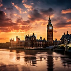 Naklejka premium the AI Image Generator, Big Ben and House of Parliament