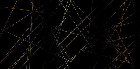 Abstract beautiful perfect random golden lines background. abstract golden lines with black background creative geometric triangle shape. perfect random abstract line background. Vector illustration.