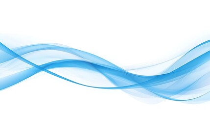 Abstract Blue Wavy Lines on White Background