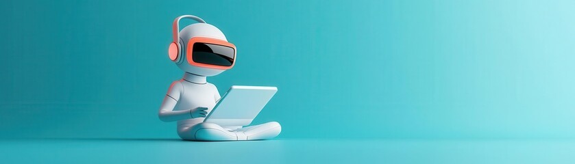 Virtual assistants, AI-driven interaction, 3D illustration