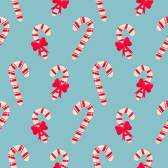 Candy cane seamless pattern. Merry Christmas and Happy New Year design. Good for wrapping paper, background, fabric.