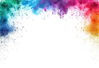 Fototapeta premium Abstract Colorful Powder Explosion on White Background