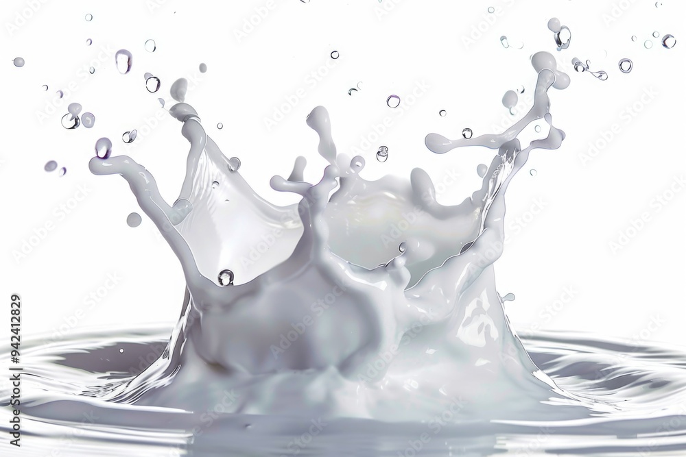 Poster a simple splash of water on a clean white background