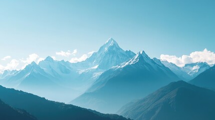 Fototapeta premium majestic mountain range under a clear blue sky