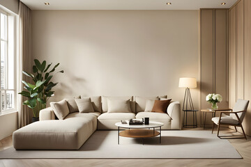 modern living room with fireplace