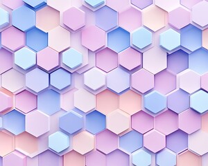 Naklejka premium A minimalistic pattern of pastel-colored hexagons interlocked in a honeycomb design, creating a subtle visual texture