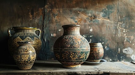 Photographs showcasing ancient Indian pottery depict rich cultural heritage