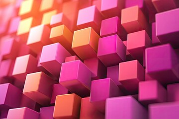 Vibrant abstract pattern of colorful cubes creating a visually striking and dynamic background.