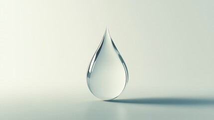 Fototapeta premium Single Water Drop on White Background Minimalist Photography