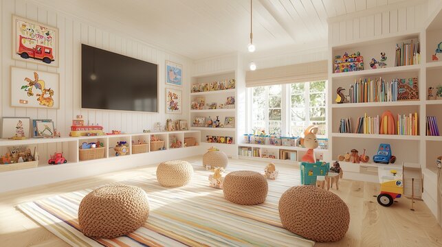 Cozy Playroom with Colorful Books and Toys
