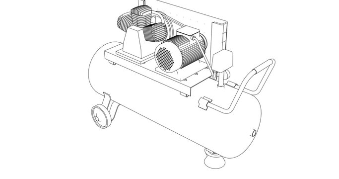Air compressor vector illustration