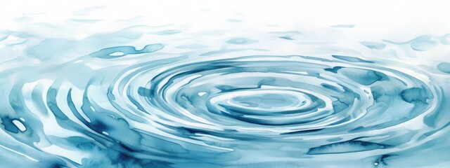 Watercolor illustration depicting water ripples