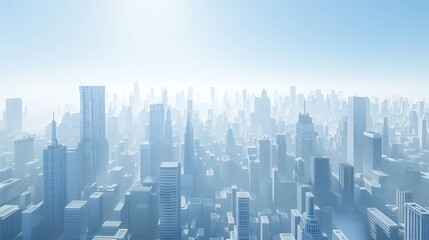 Fototapeta premium Futuristic Cityscape With Haze.