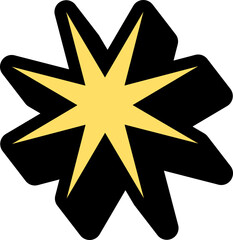 Star Retro Sticker Illustration