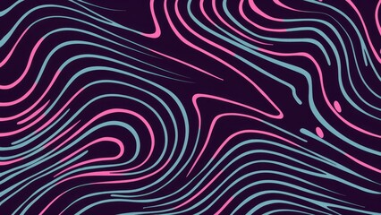 Abstract Wavy Line Design with Neon Pink Accents
