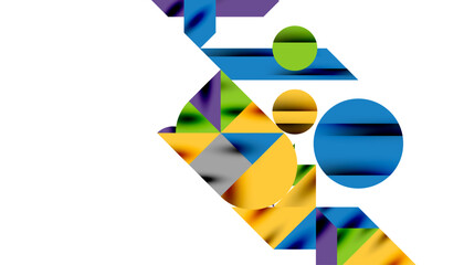 Neo memphis geometric pattern with circles, squares and lines. Pop art abstract background for covers, banners, flyers and posters and other templates