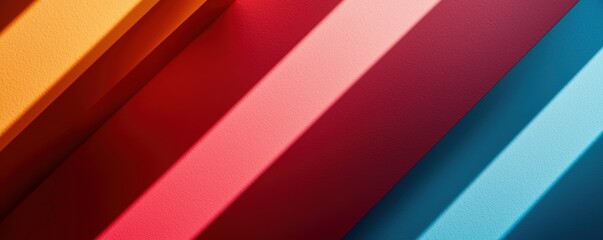 Colorful Abstract Art with Diagonal Shadows and Vibrant Tones