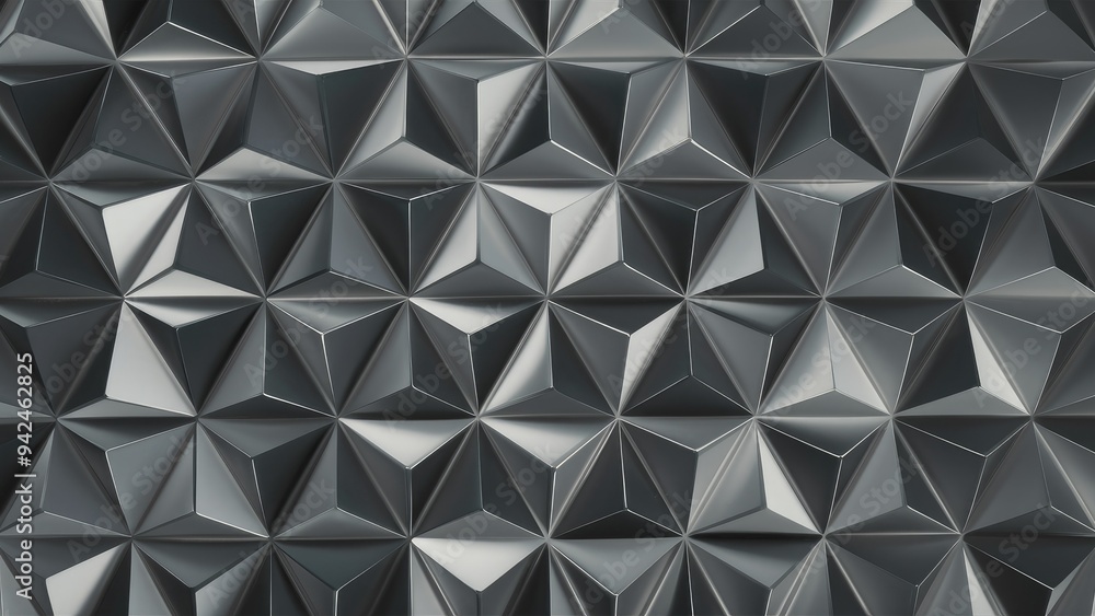 Poster abstract gray and black triangular mosaic pattern with a seamless digital grid design, ideal for bus
