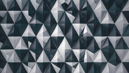  Abstract gray and black triangular mosaic pattern with a seamless digital grid design, ideal for business and corporate use.